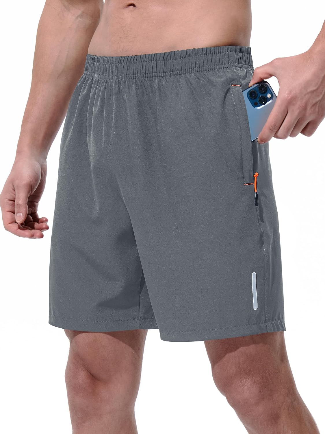 Detalle de UIQUR Men’s Athletic Running Shorts (7”/9”) Quick-Dry Workout & Gym Shorts with Zipper Pockets
