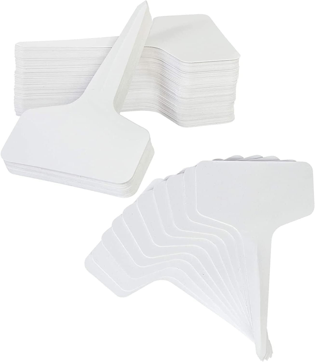 Detalle de VASLON ZWBQ2021 T-Type Plant Labels, White Plastic, 100-Pack
