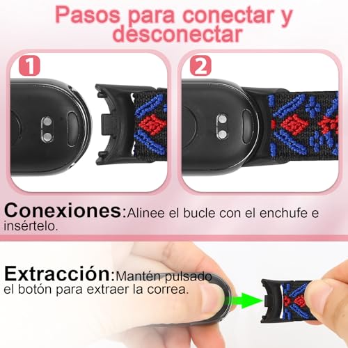Detalle de BTTNG Correa Elástica de Nylon para Xiaomi Smart Band 8/9/10 – 2 uds.