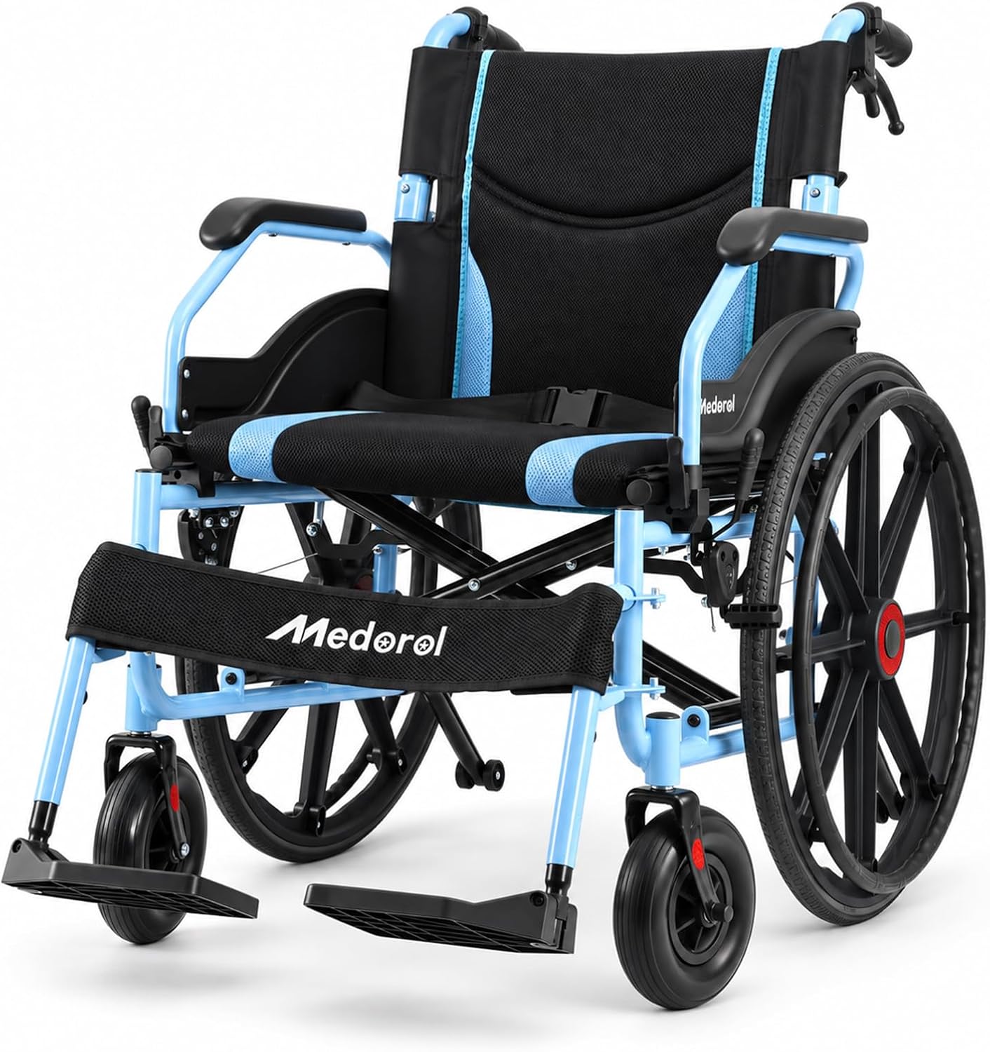 Detalle de Medorol K07 Bariatric Wheelchair, 22-Inch Seat, 400-lb Capacity, Foldable