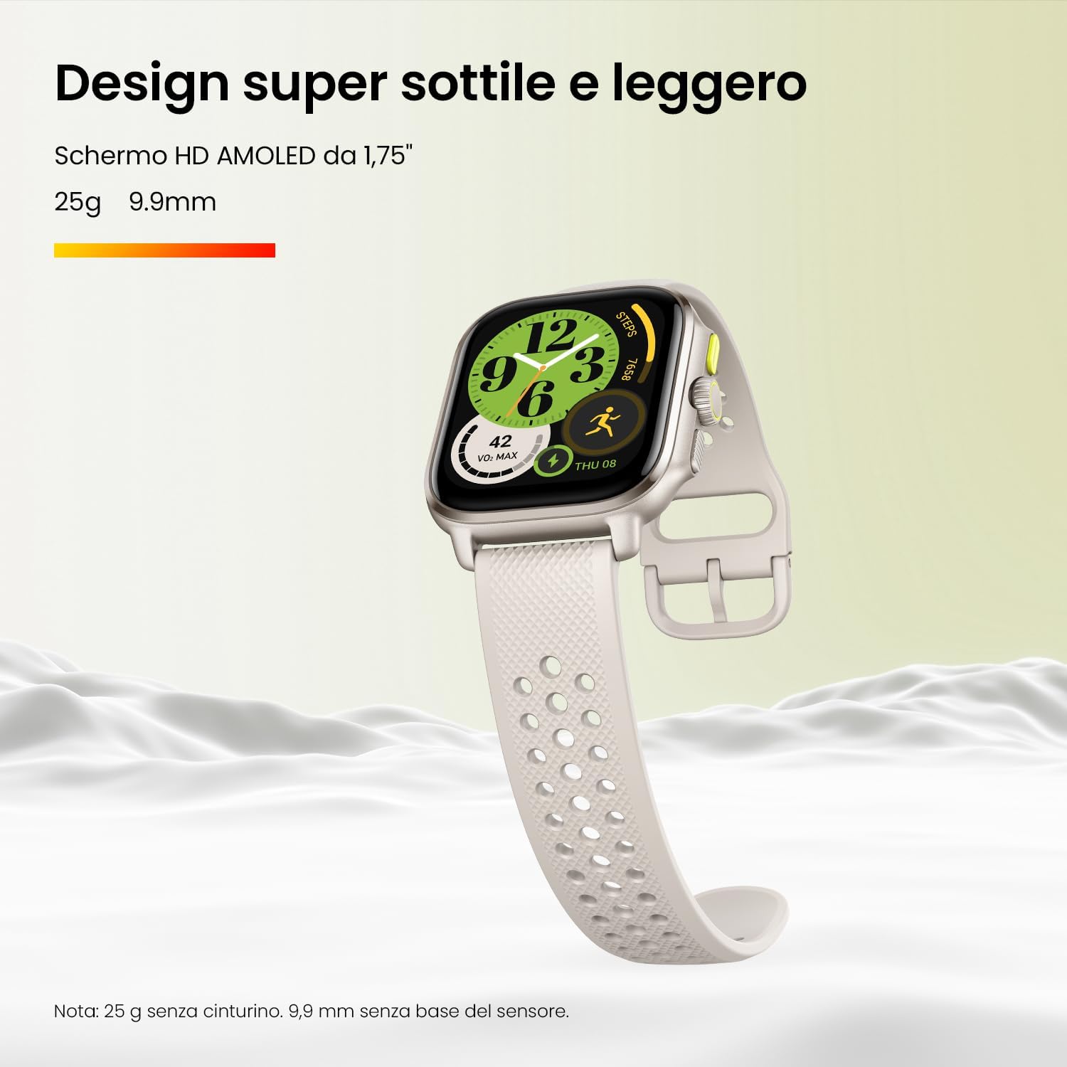 Detalle de Amazfit Cheetah Square 44 mm: lo smartwatch da corsa leggero con GPS Dual-Band e mappe offline