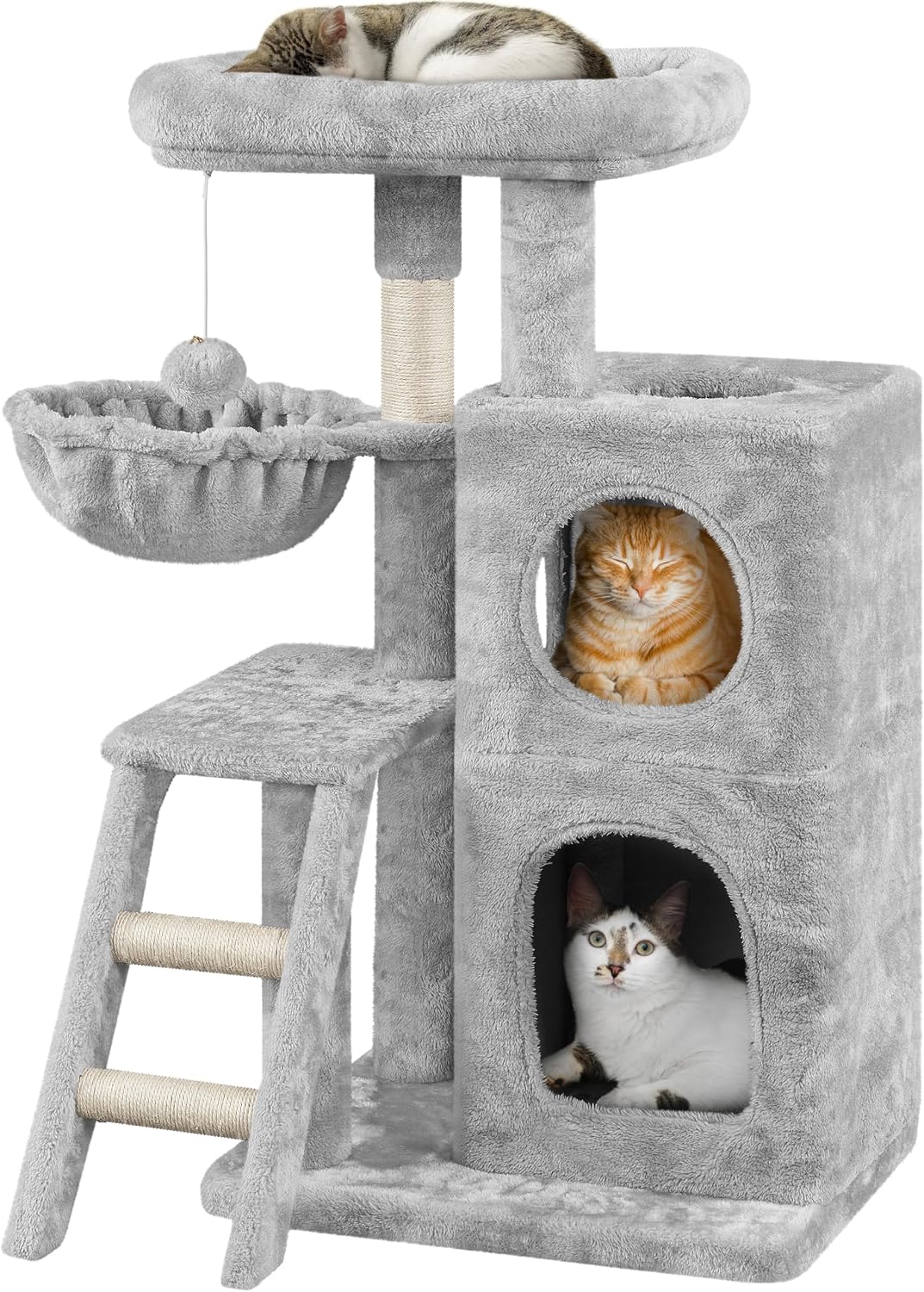 Detalle de Yaheetech Árbol de Escalada para Gatos 94 cm Gris