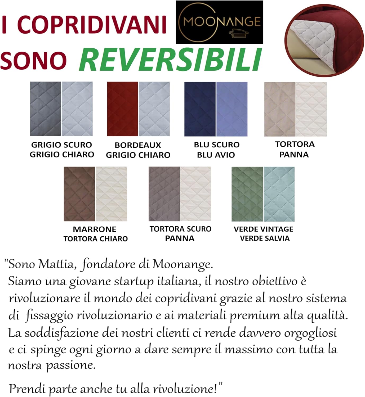 Thumbnail 5 de Moonange Copridivano 3 Posti con Braccioli Seduta 165 cm: impermeabile, reversibile e anti-pelo — Bordeaux