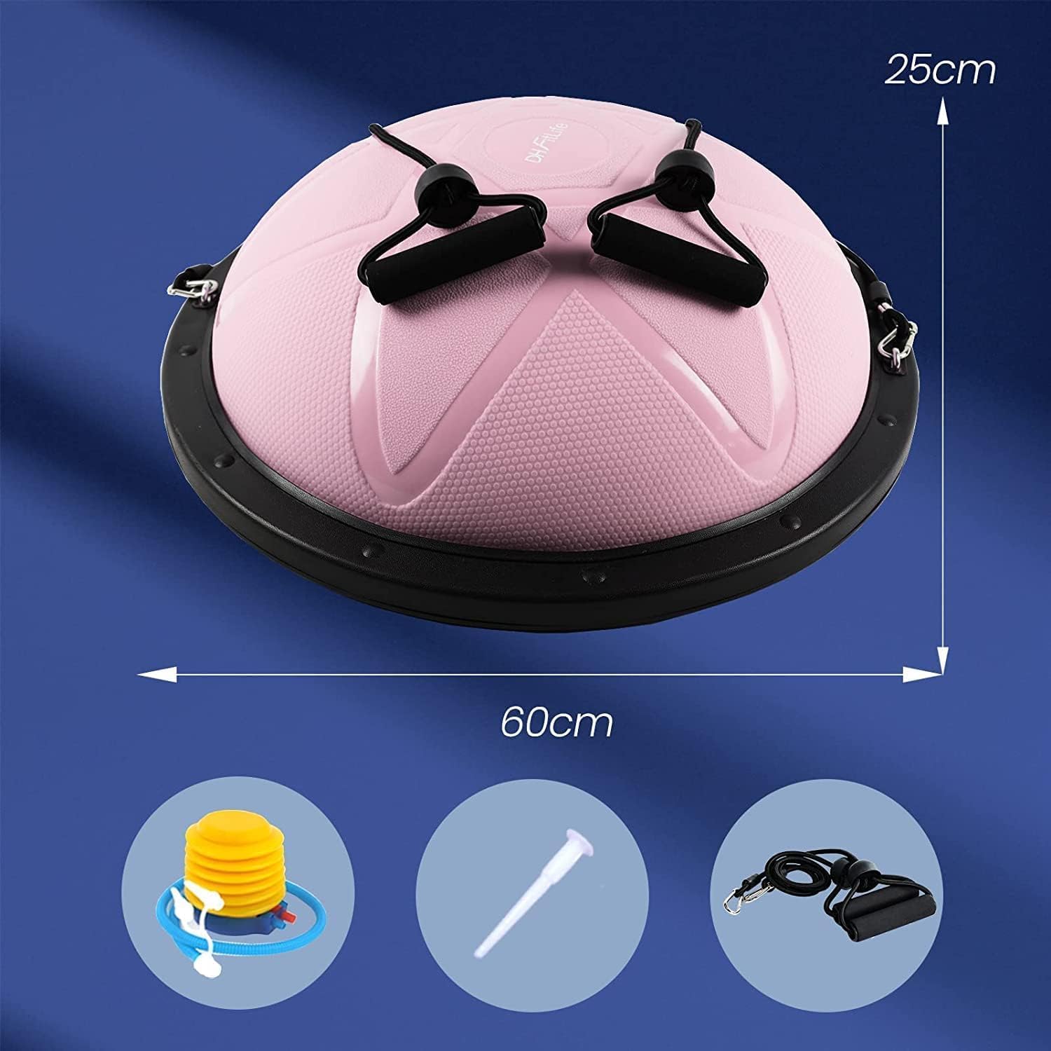 Thumbnail 4 de DH FitLife Balance Ball + fascia di allenamento: palla di equilibrio Φ60 x 22 cm con fasce e pompa