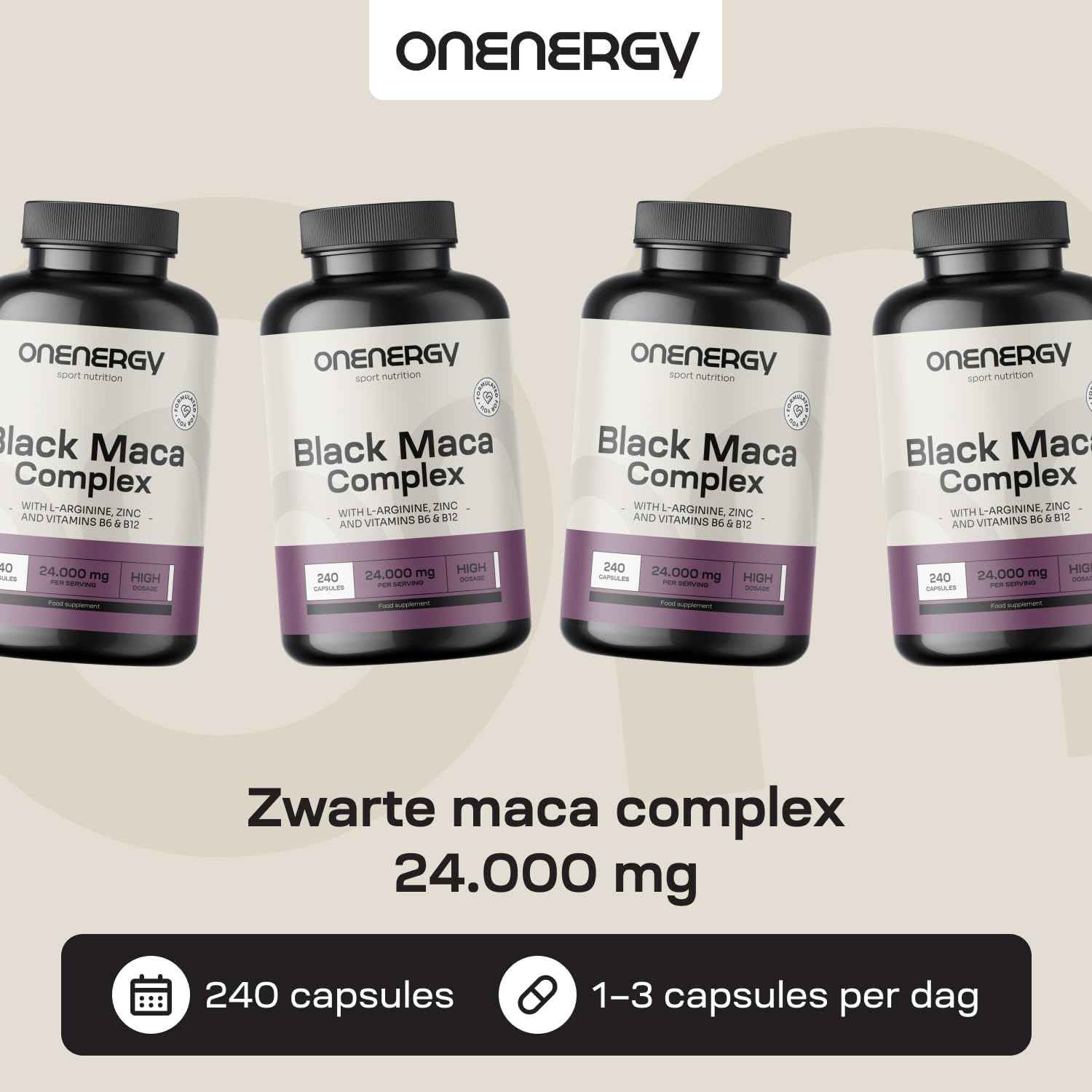 Thumbnail 2 de ONENERGY Zwarte Maca Complex, 240 capsules met extract 20:1