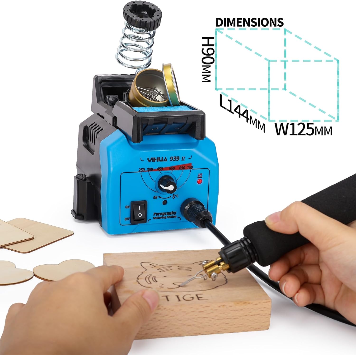 Thumbnail 6 de YIHUA 939-II Brandmalerei Stift – Holzgravur-Bastelset mit einstellbarer Temperatur (EU-Plug)