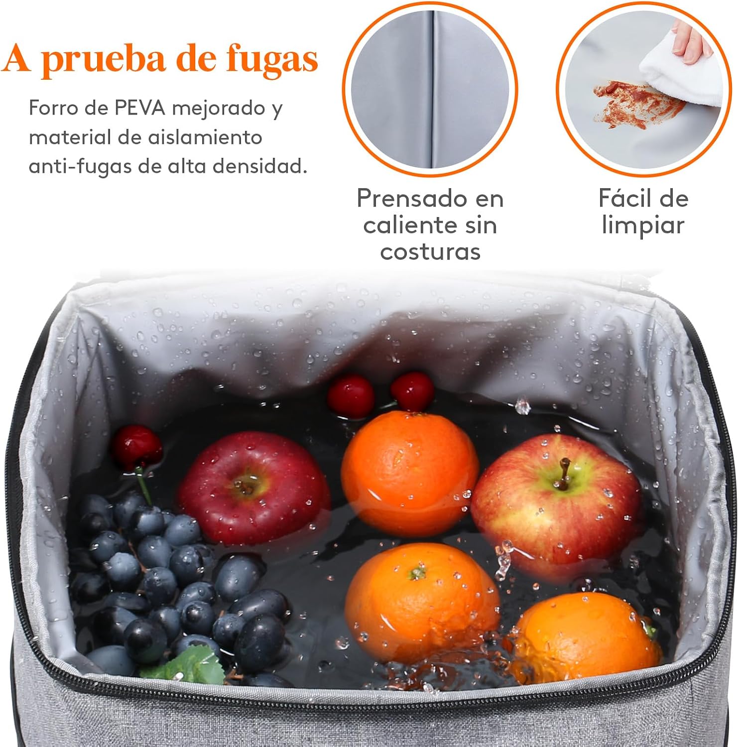 Thumbnail 3 de Lifewit Mochila Nevera 24L (hasta 30 latas) gris: térmica portátil para playa, picnic y trabajo