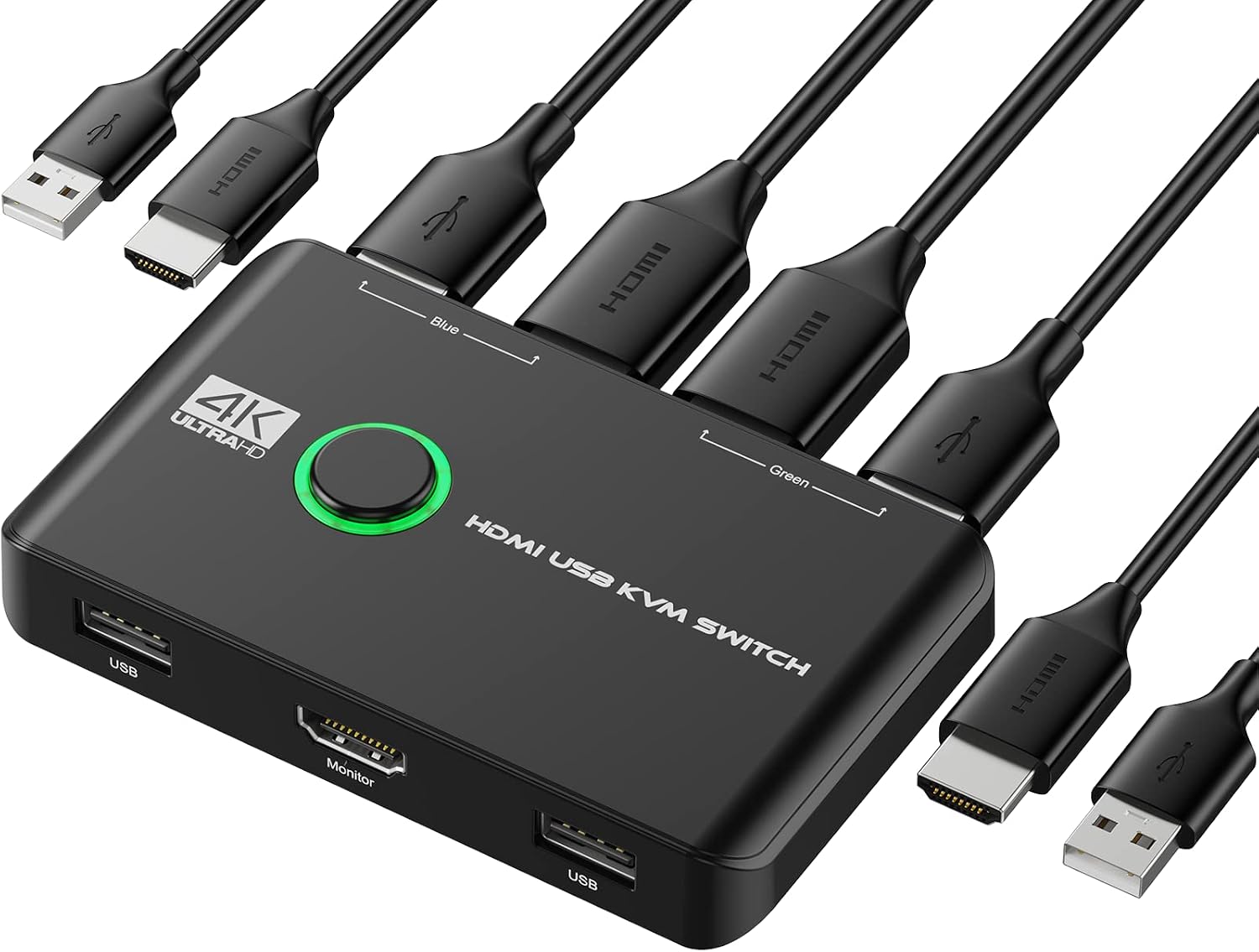 Detalle de Rybozen 4K KVM Switch HDMI 2‑Port