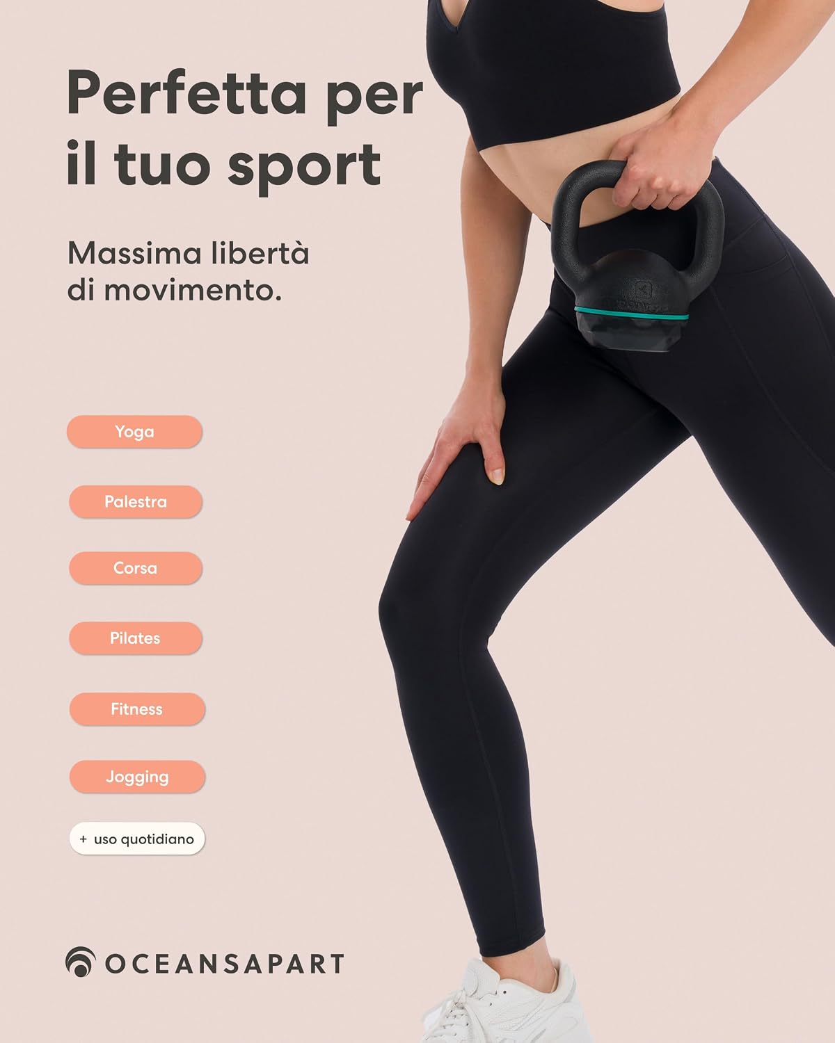 Detalle de Oceansapart Soho LeggingsSportivi Donna con Tasche Laterali e Vita Alta