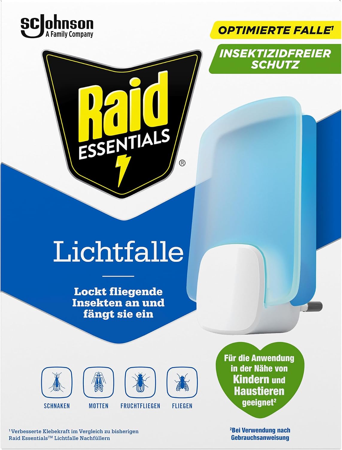 Thumbnail 1 de Raid Essentials LED Lichtfalle – insektizidfrei, 1 Lichtfalle + 1 Nachfüllpackung