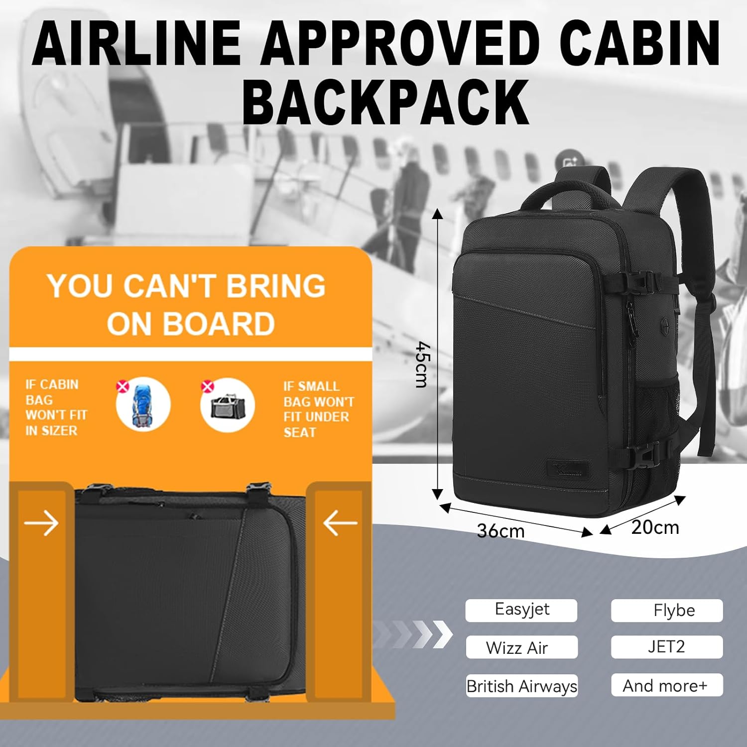 Thumbnail 1 de Yankony Easyjet Cabin Bag 45x36x20