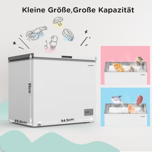 Detalle de Comfee 200L Gefriertruhe, Freistehend – effizient, leise und geräumig