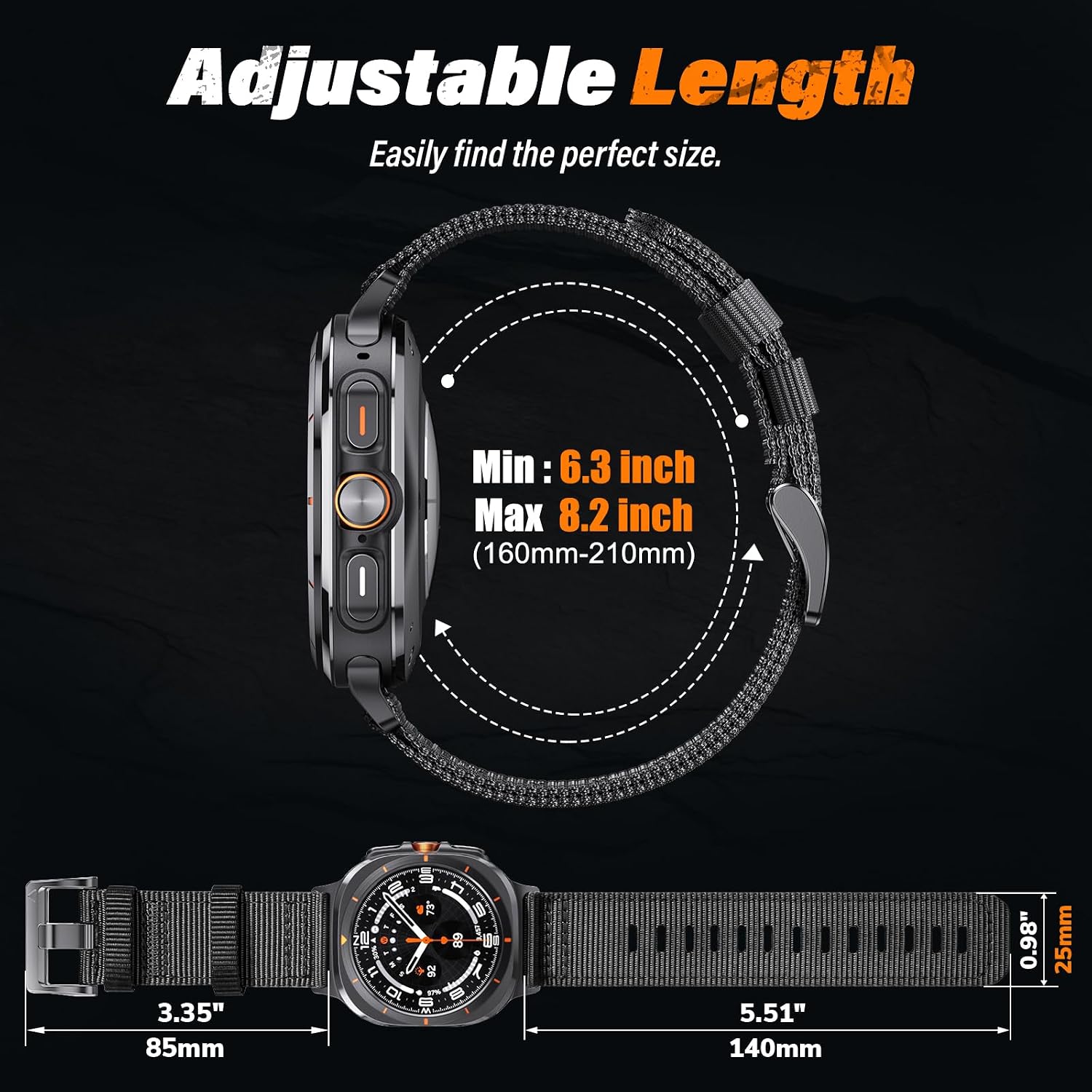 Detalle 1 de Nylon strap for Galaxy Watch Ultra 47mm