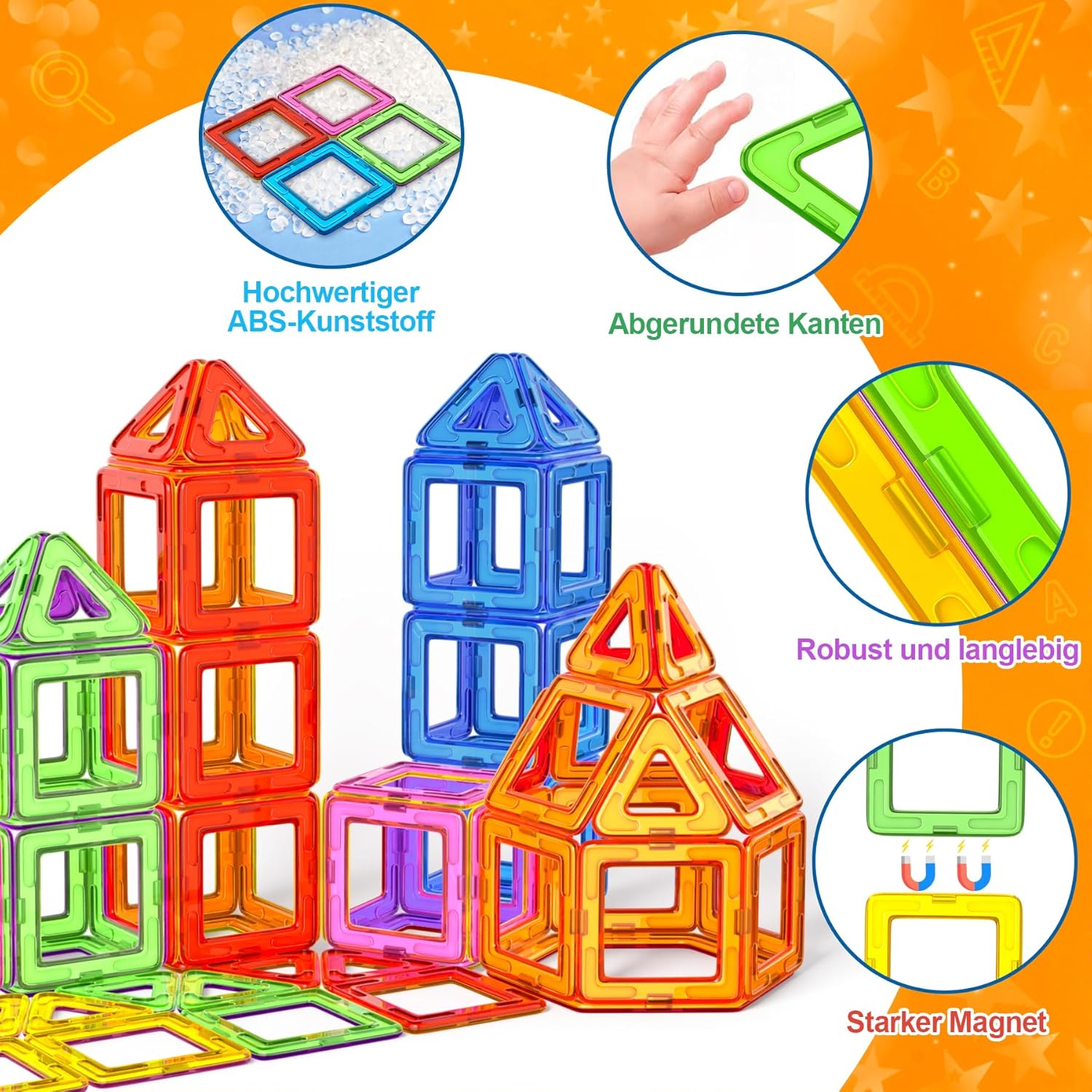 Thumbnail 3 de COOLJOYA Magnetische Bausteine mit 136 Teilen – magnetisches STEM-Spielzeug ab 3 Jahren