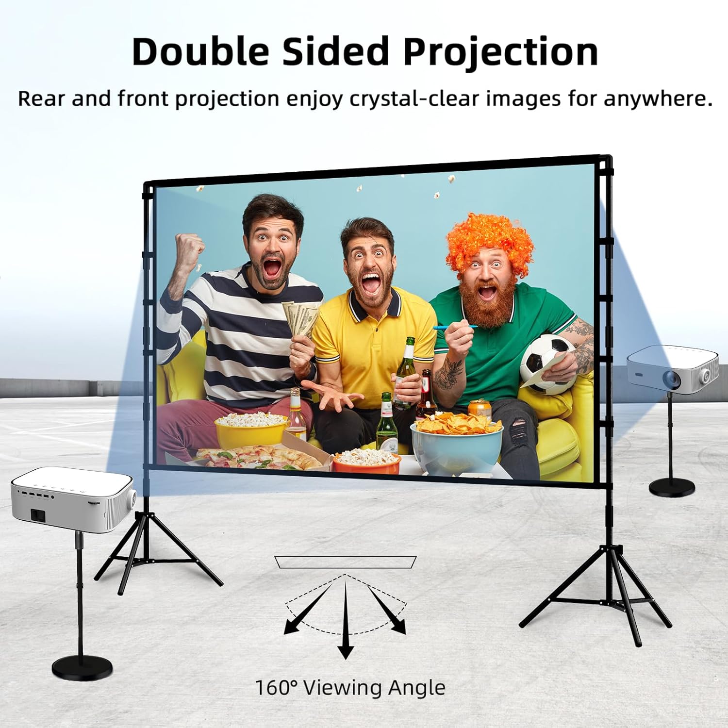Thumbnail 5 de TOWOND 120-inch Outdoor Projector Screen with Stand (16:9, Foldable, Double-Sided, Carry Bag)