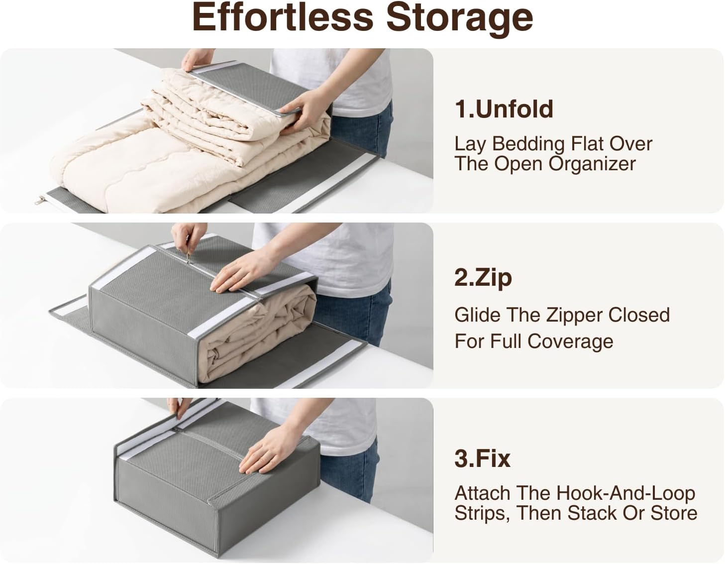 Thumbnail 3 de DIMJ Bed Sheet Organizers, 6-Pack Foldable Fabric Storage Boxes with Windows