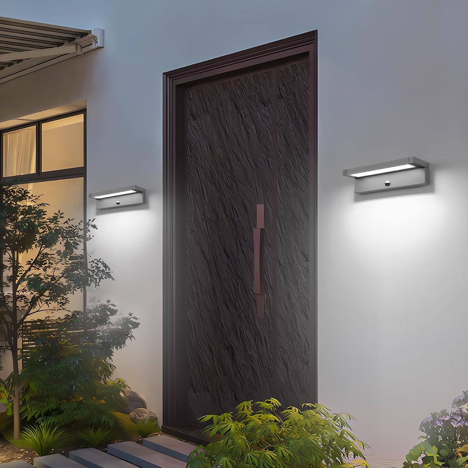 Thumbnail 6 de LED Wandlampe außen mit Bewegungsmelder – 36 W IP65, schwenkbares Panel (6500 K, 2800 lm), dunkelgrau