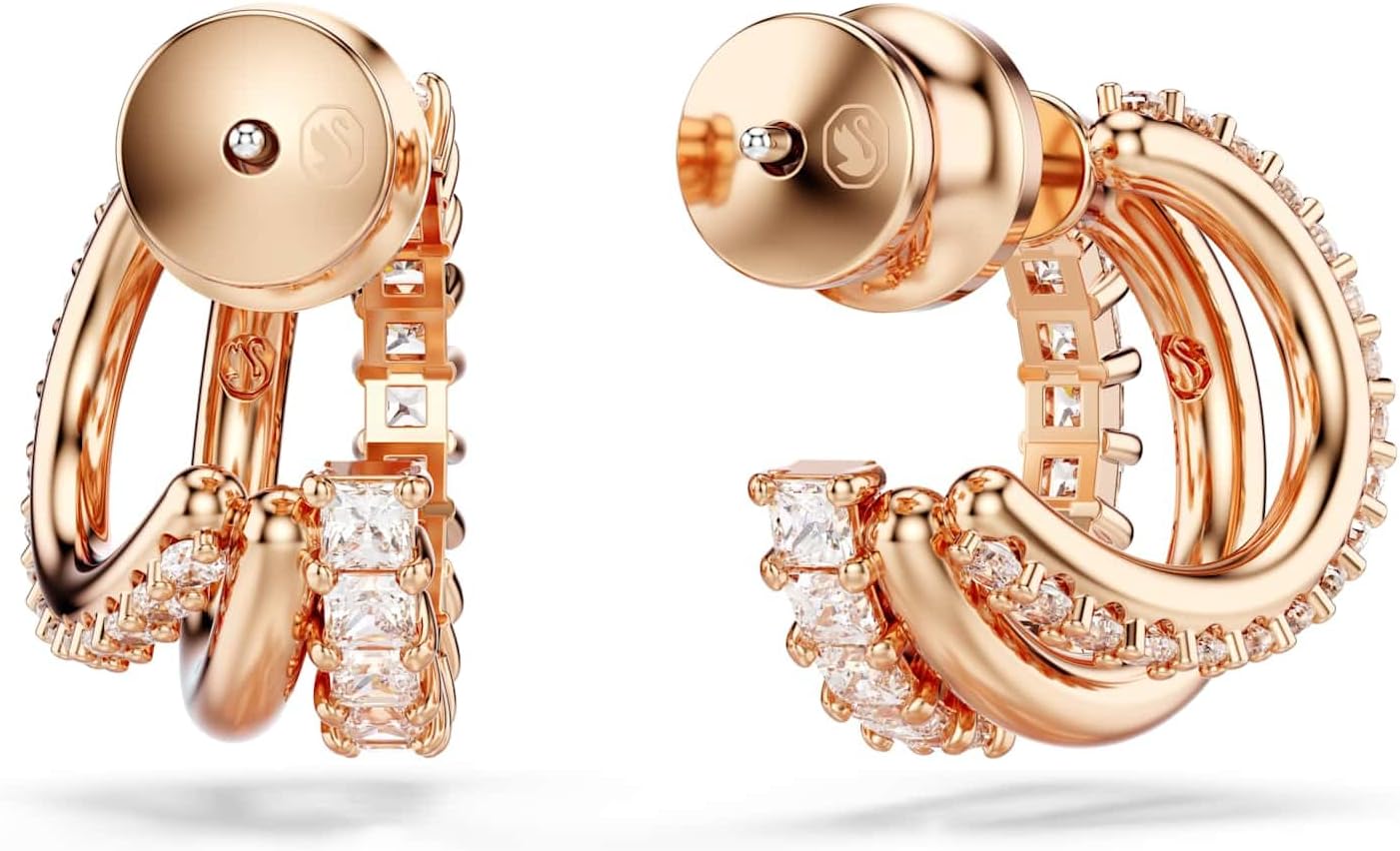 Thumbnail 3 de Swarovski Pendientes aro Hyperbola Mini, blancos 💍