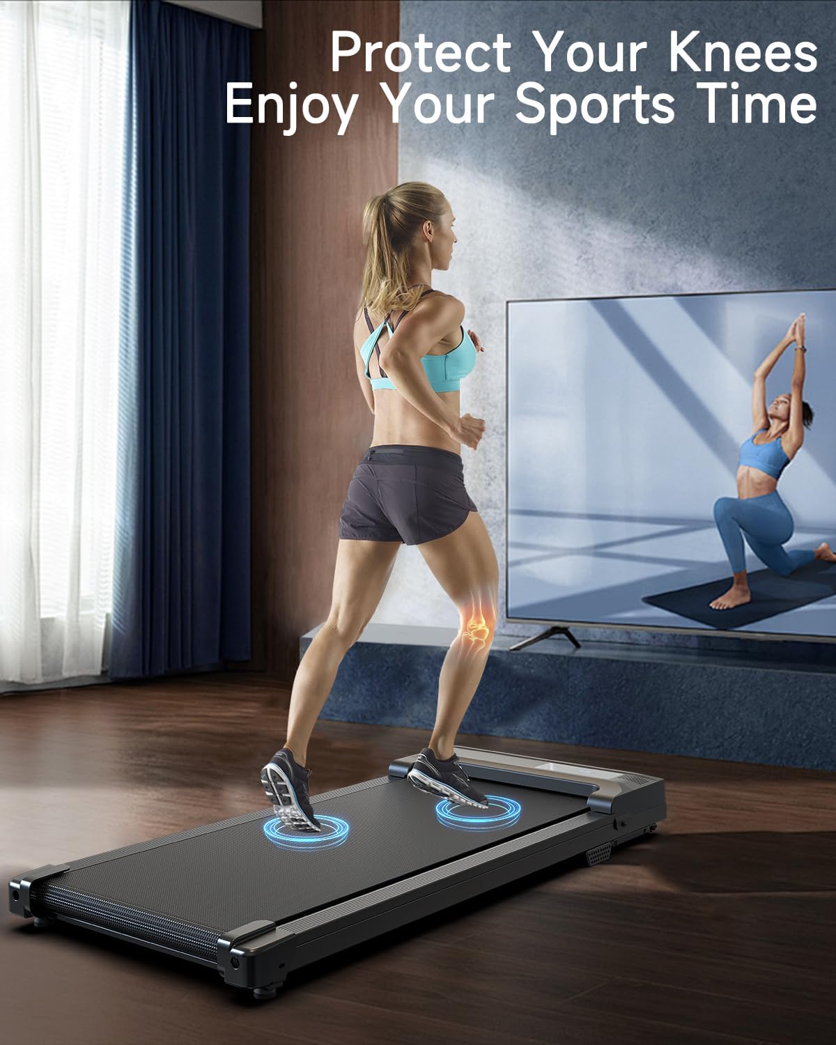 Detalle de Buztrio LF-X2D Walking Pad Treadmill, 0.6–4.0 mph, Remote Control