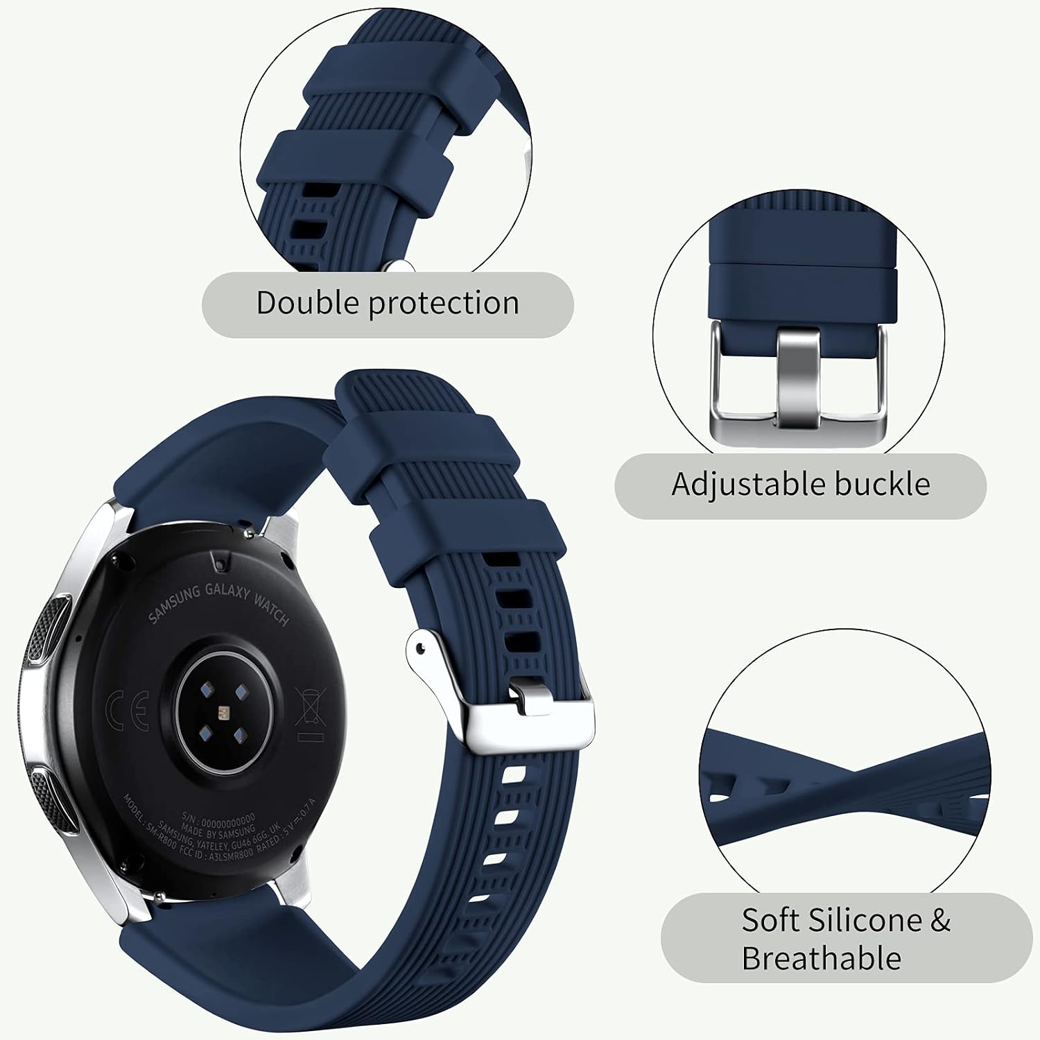 Thumbnail 1 de Mastten 22mm silicone strap for Samsung Galaxy Watch 46mm