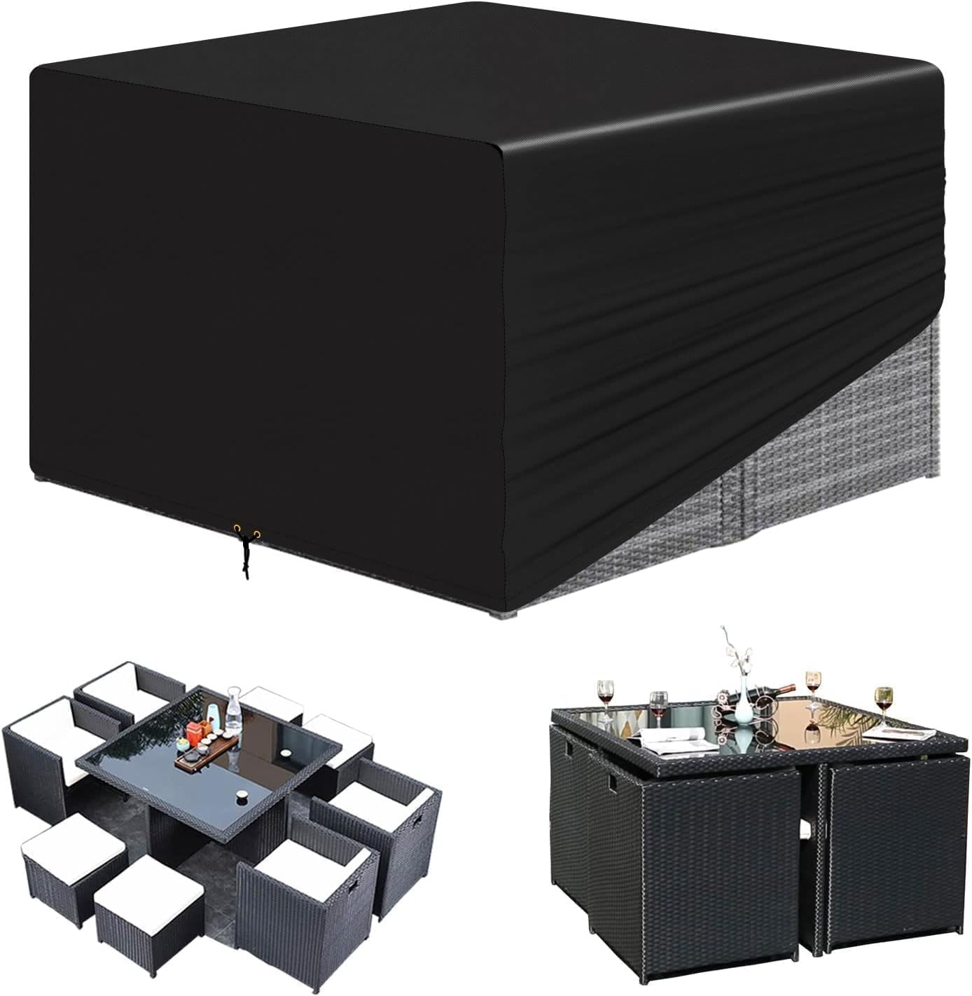 RICHIE Cube Garden Furniture Waterproof 155x155x71cm Square Cover for 4–6 Seater Cube Sets