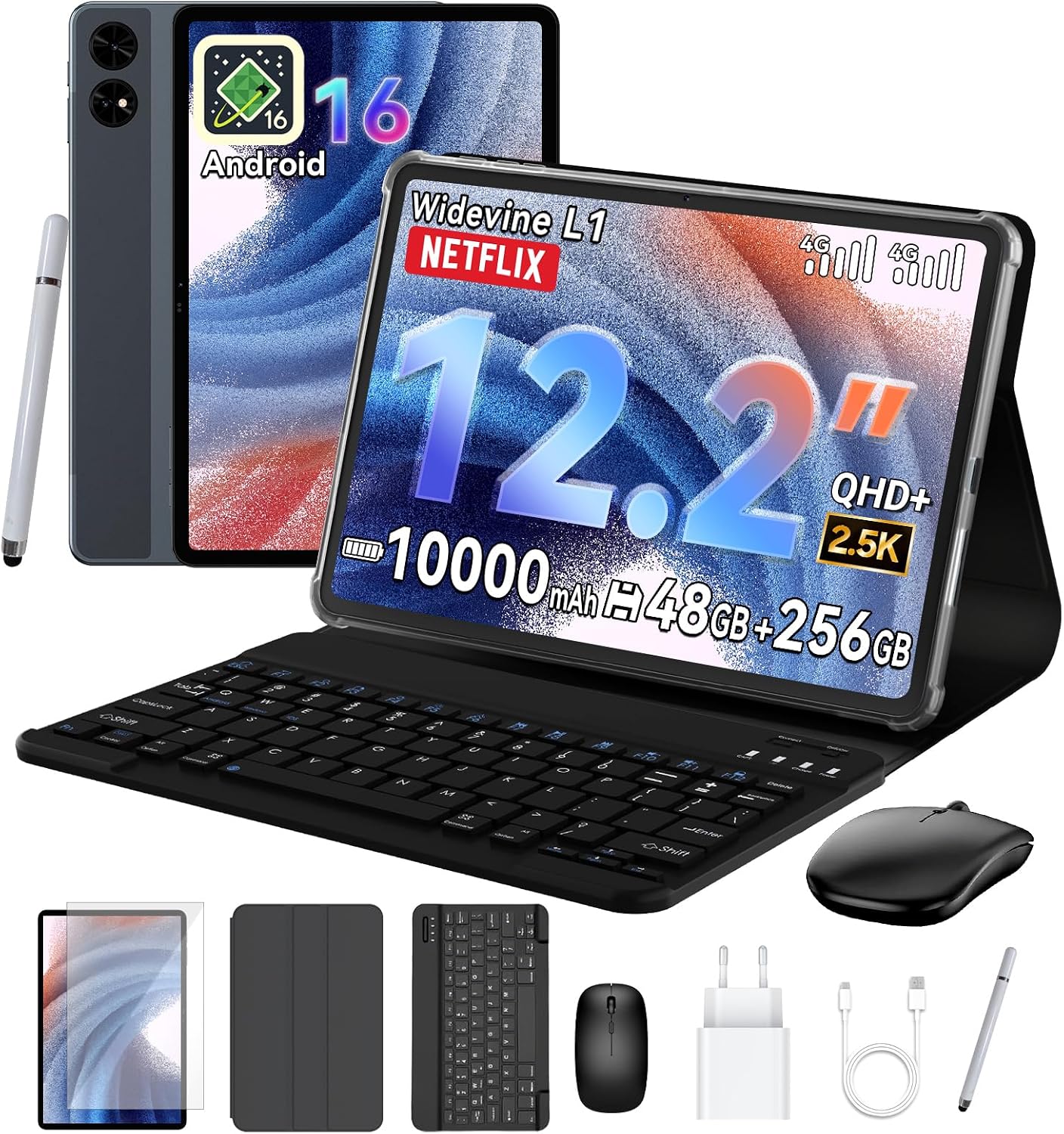 Detalle de TABWEE T60 Tablet 12 Pollici con Tastiera