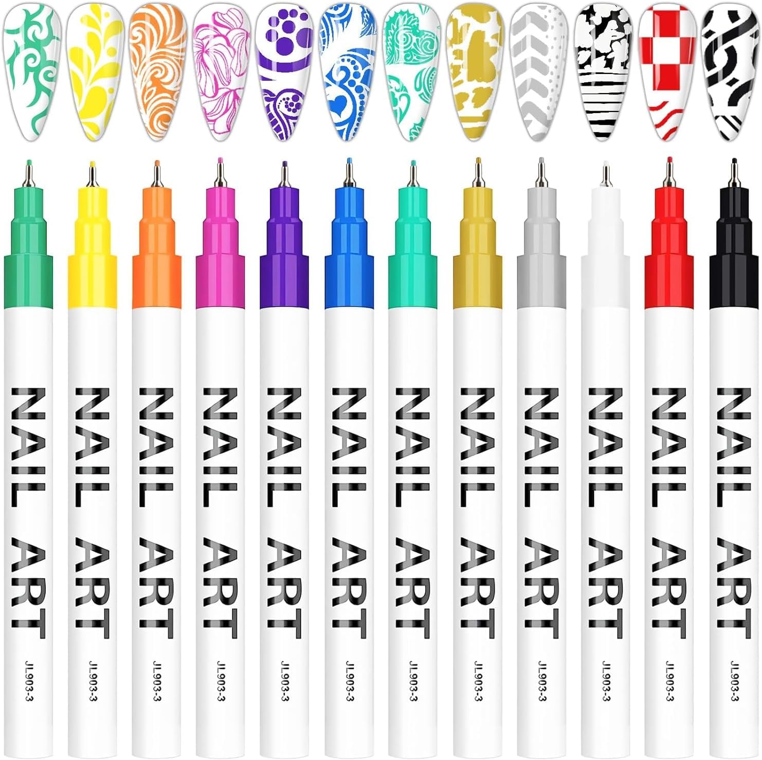Detalle de Kalolary Nail Art Pens, 0.5 mm, 12 Colours for DIY Nail Designs