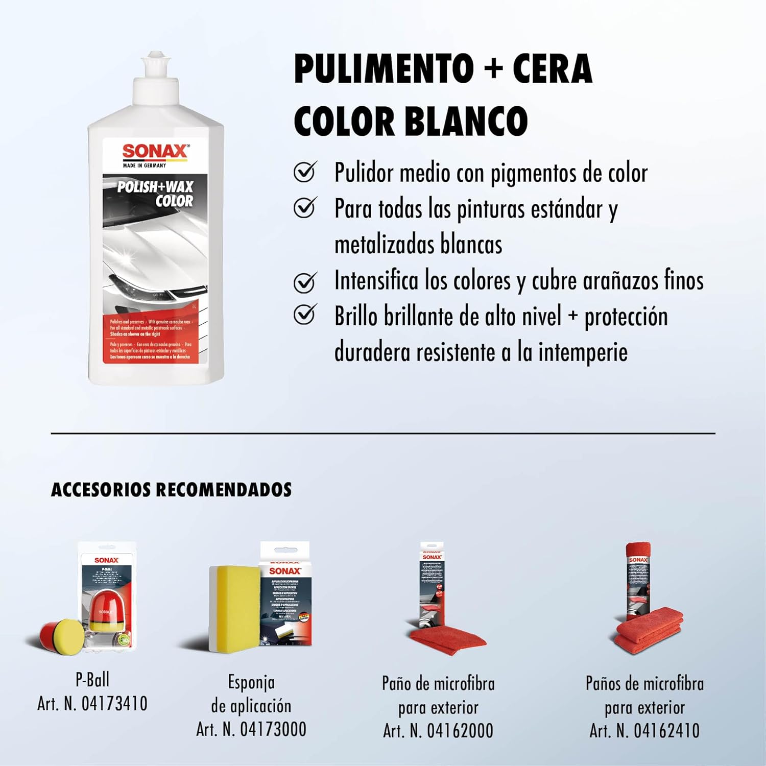Thumbnail 2 de SONAX Polish+Wax Color Blanco 500 ml