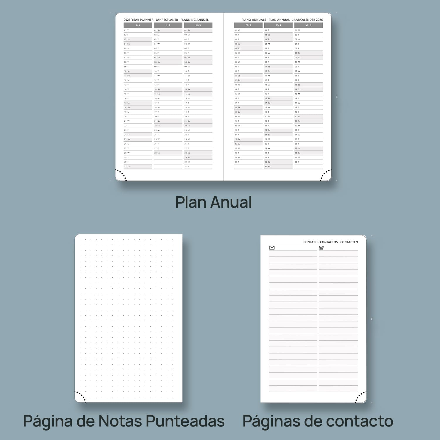 Thumbnail 4 de POPRUN Agenda 2026 Dia Por Pagina Pequeña Verde Pacífico
