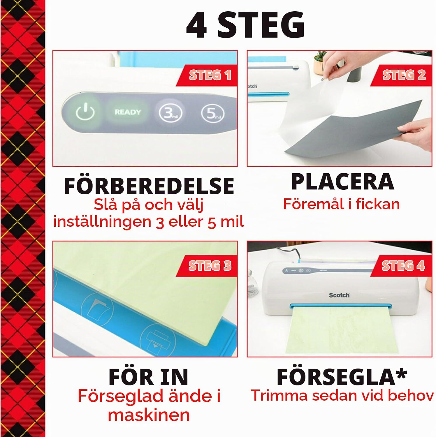 Thumbnail 6 de Scotch termiska lamineringsfickor, 100-pack i visitkortsformat, 5 mil