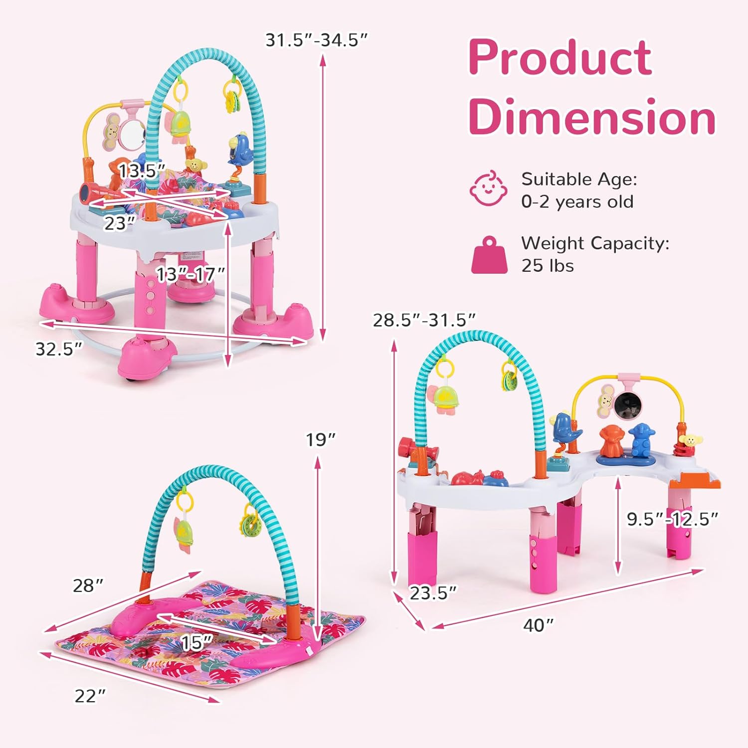 Thumbnail 6 de INFANS Baby Bouncer Activity Center 5-in-1