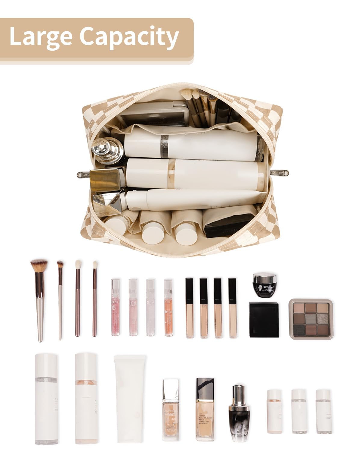 Detalle de Narwey Makeup Bag 8.5 x 5.9 x 3.9 in