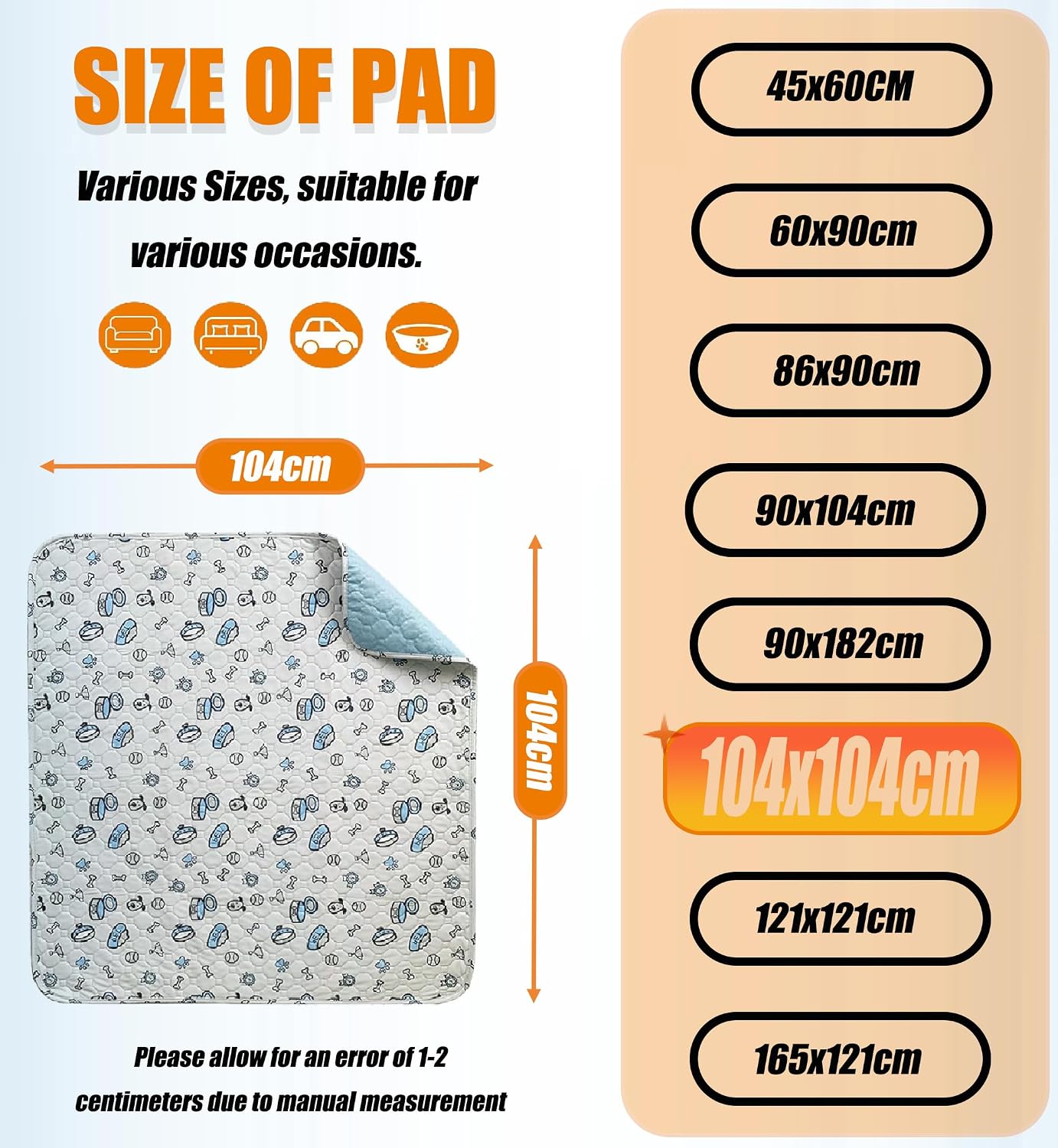 Thumbnail 1 de Washable Pee Pads for Dogs 104x104cm