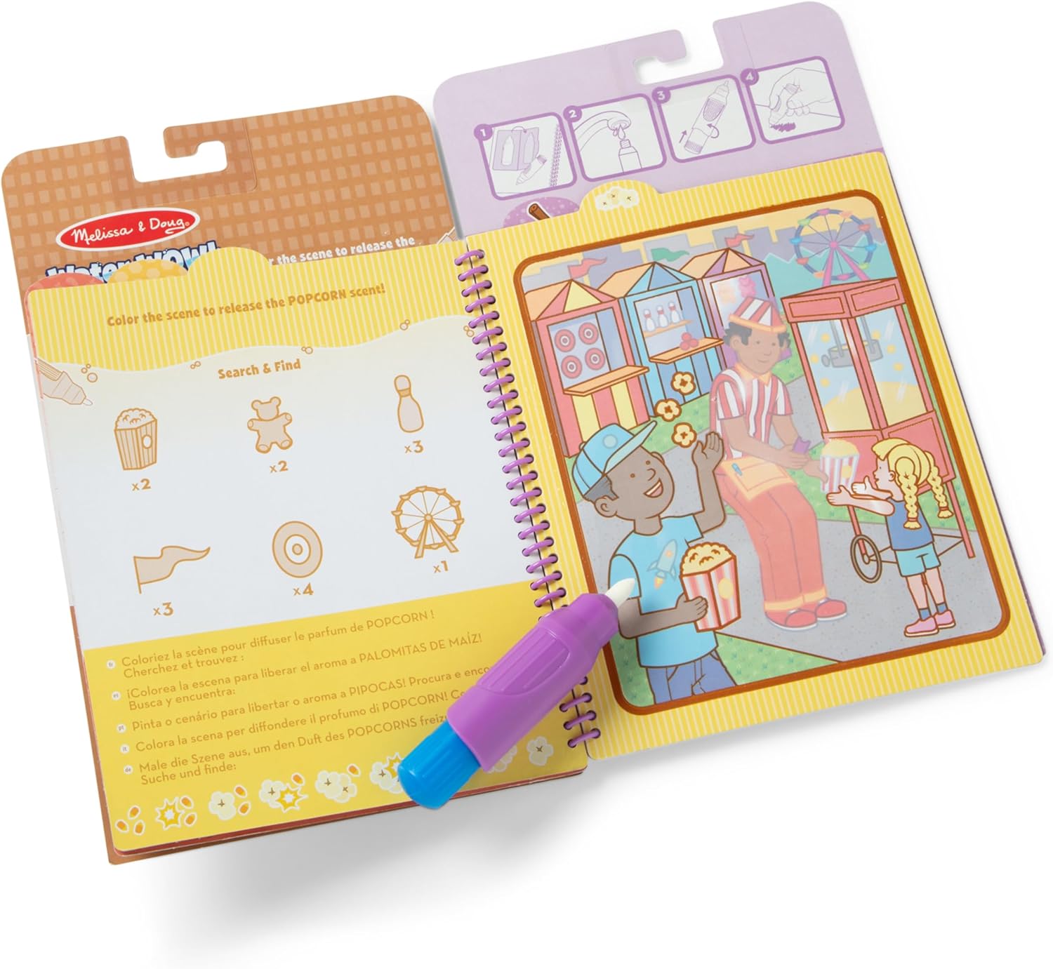 Detalle 2 de Melissa & Doug Water Wow : crayon + bloc réutilisable de coloriages parfumés (gourmandises)
