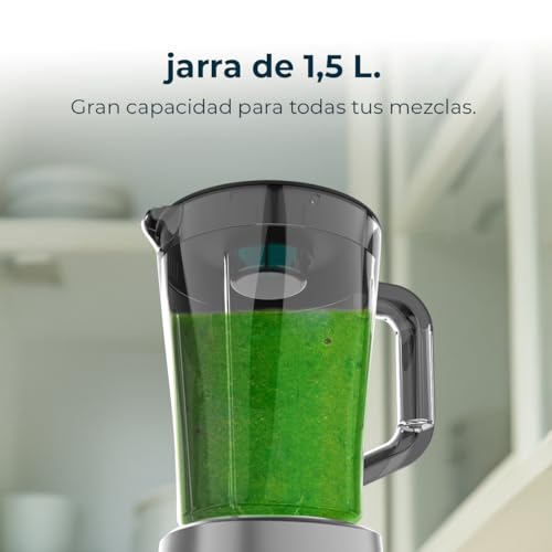 Detalle 1 de Cecotec Power Black Titanium 1300MAX B Pro, batidora de vaso de 1.300 W y 1,5 l