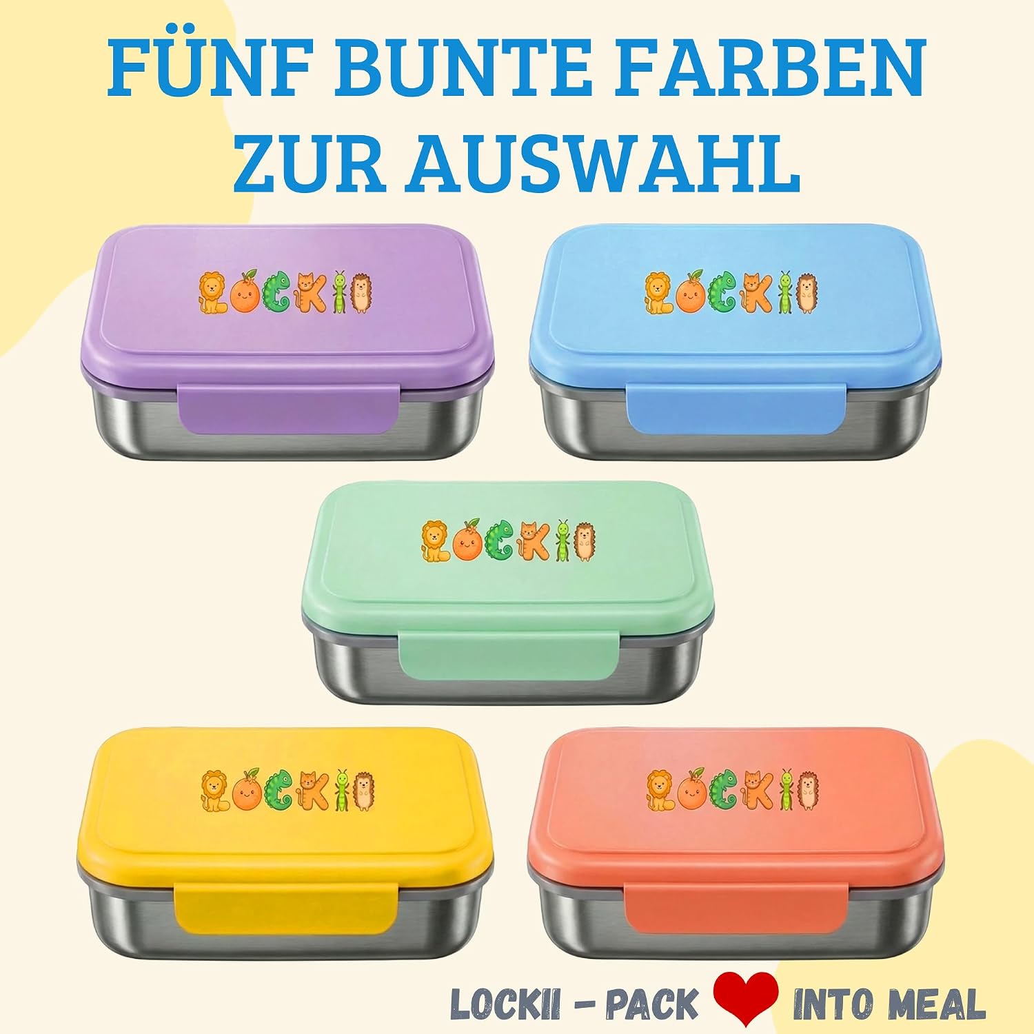 Thumbnail 6 de LOCKII kinderbroodtrommel 1000 ml van roestvrij staal met snackbox, paars