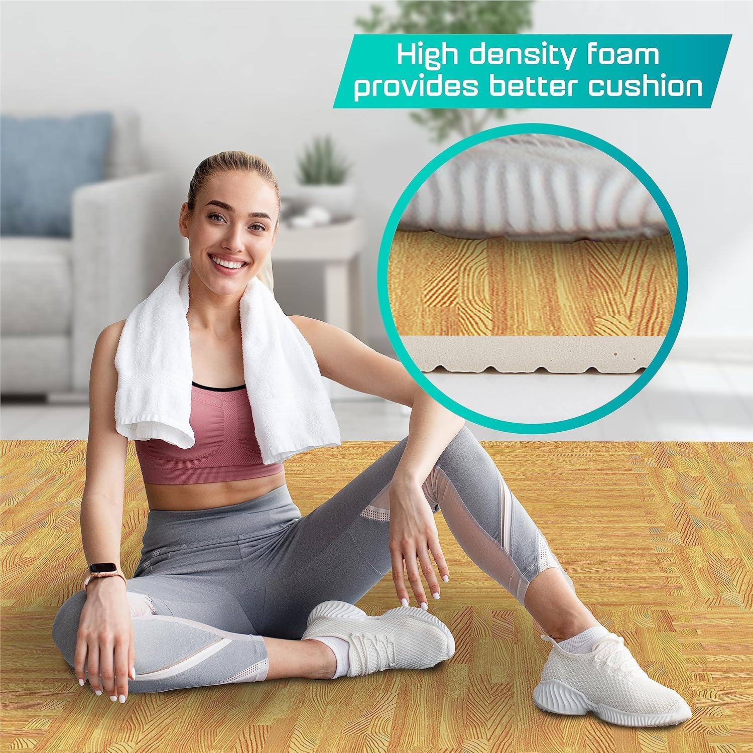 Thumbnail 6 de Yes4All Alfombrillas de Gimnasio EVA - Madera Roble Claro 🏋