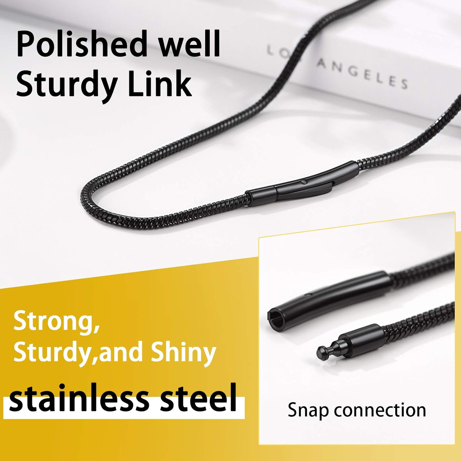 Thumbnail 3 de PROSTEEL Collier Chaîne Serpent Acier Inoxydable 2 mm – Longueurs 41–76 cm pour Homme et Femme