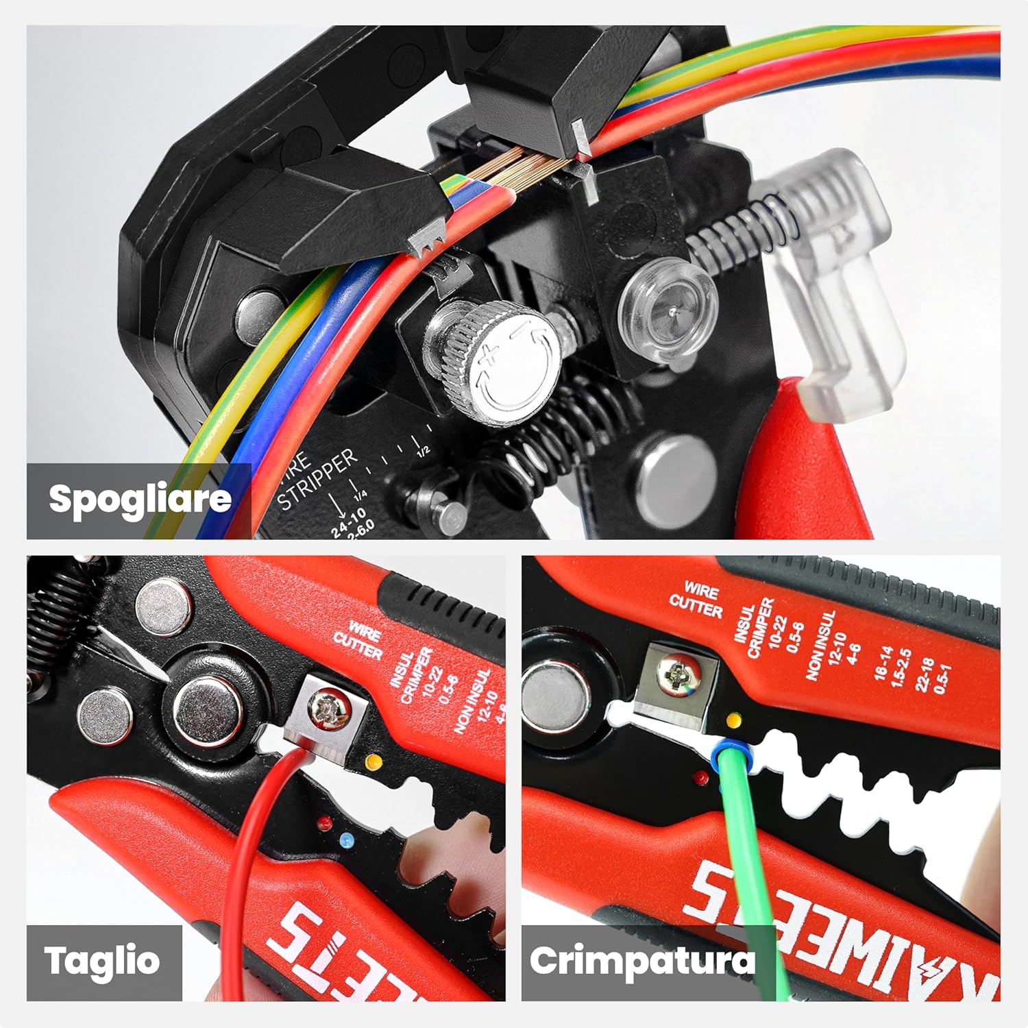 Detalle 2 de KAIWEETS KWS 103 spelafili 3 in 1 0,2–6 mm²