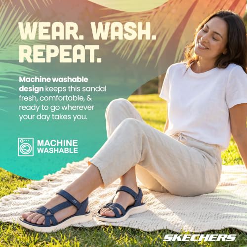 Detalle 2 de Skechers GO WALK FLEX SANDAL ILLUMINATE para mujer – Navy