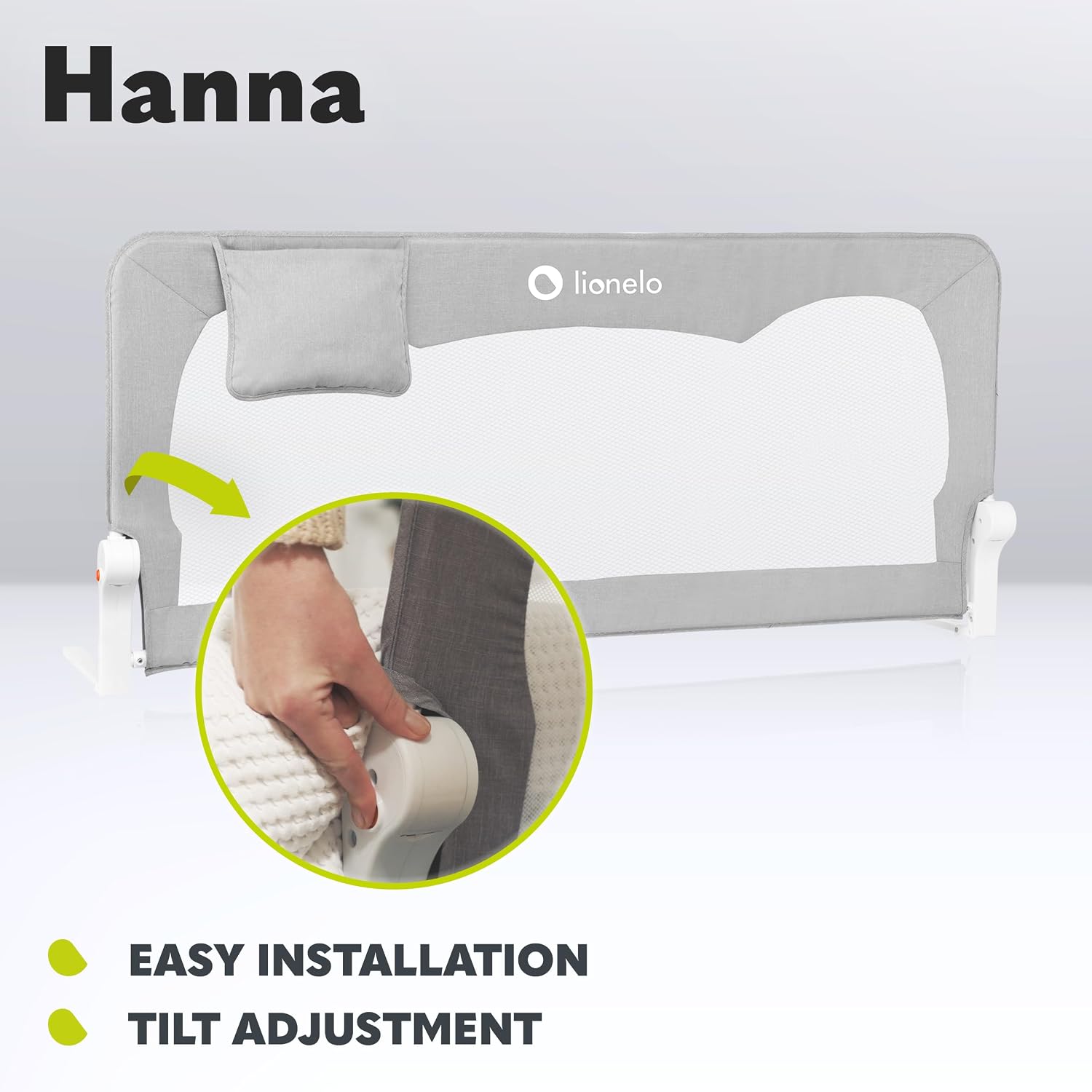 Thumbnail 3 de LIONELO Bed Rail Guard Hanna 150L x 66H cm: Extra-Tall Universal Safety Barrier