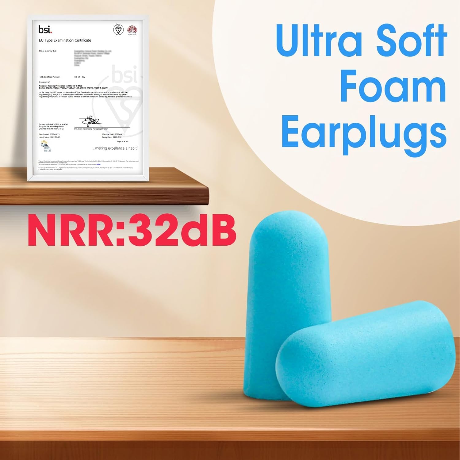 Thumbnail 6 de AZEN 100 Pairs Ear Plugs Bulk with NRR 32dB in Lake Blue