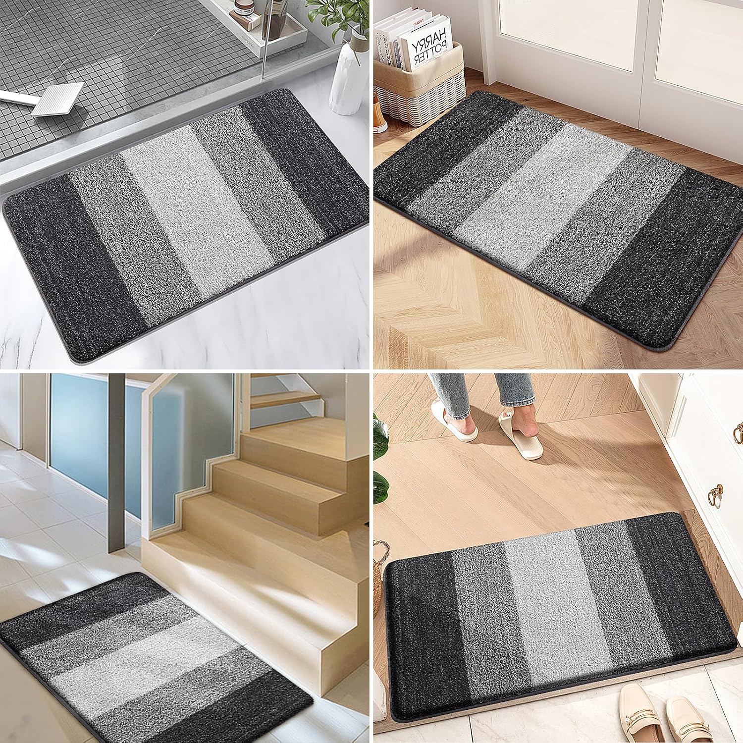 Detalle 2 de Kitinjoy YSMD003 Indoor-Outdoor Door Mat, 59 x 36, Gray, Low-Profile
