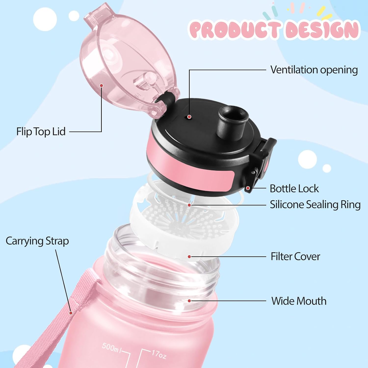 Detalle 2 de Mulbijeo Gourde 500ml étanche pour sport