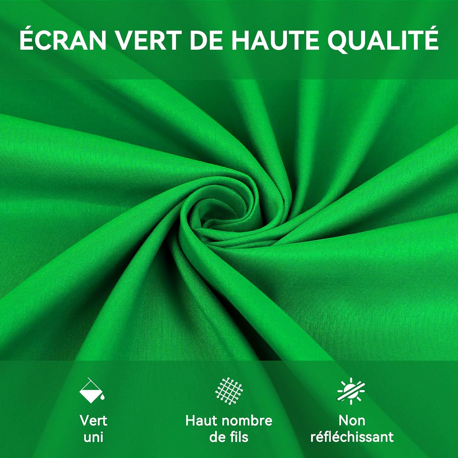 Detalle 2 de Heysily Toile de fond verte 2 x 3 m pour studio
