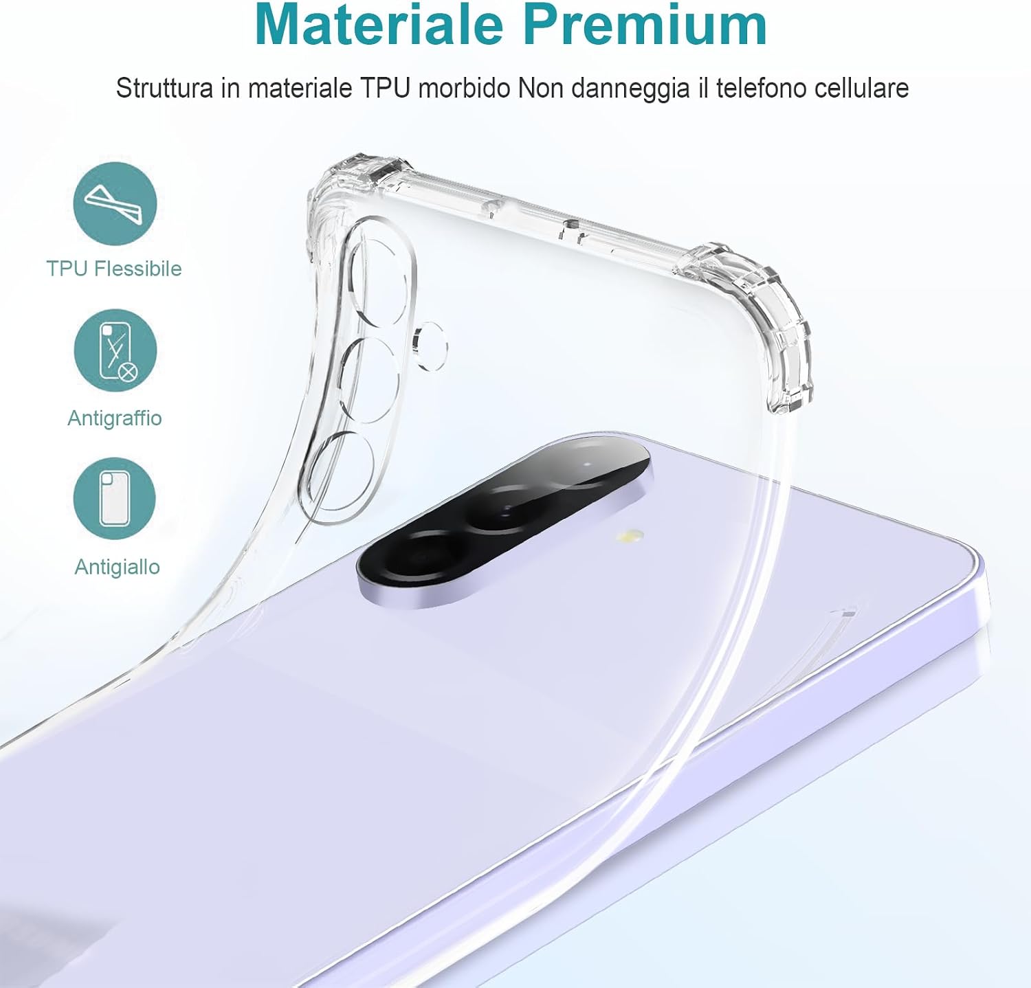 Thumbnail 3 de LeYi Cover per Samsung Galaxy A36 5G con 2 Vetri Temperati: Protezione Slim in TPU Gel