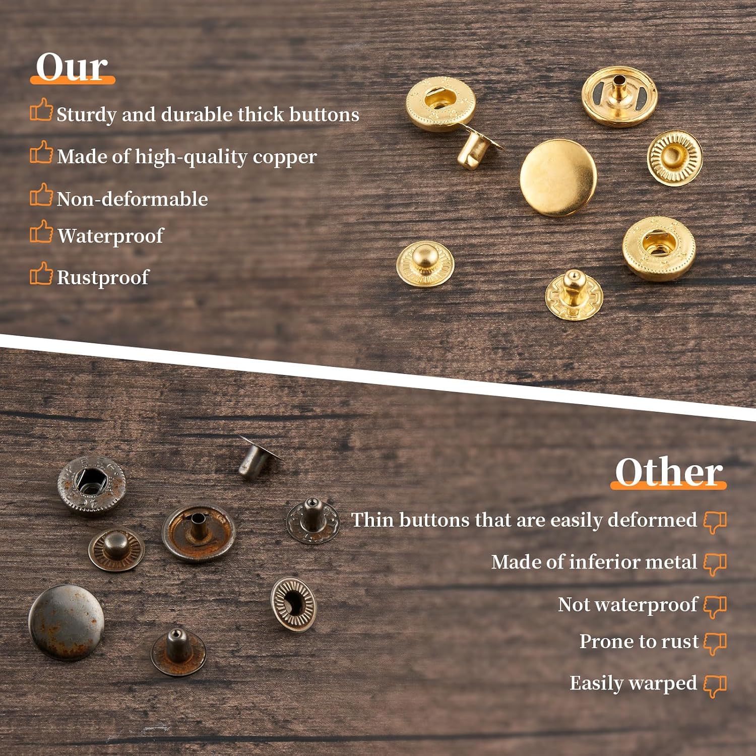 Detalle 2 de DEVPSISR Leather Snap Fastener Kit, 15mm