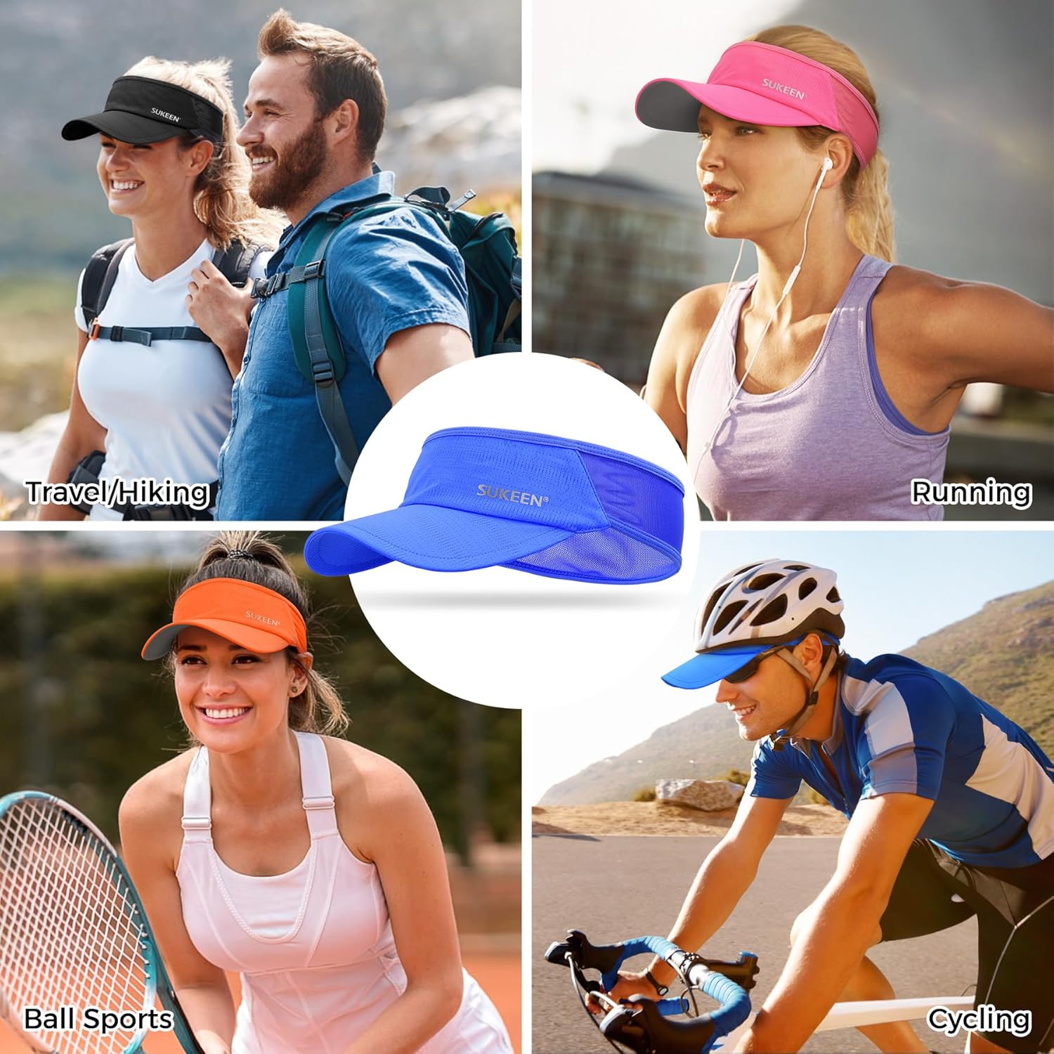 Thumbnail 4 de Sukeen Sun Visor Hat (UPF 50+) – Cooling elastic sport visor for running, golf & cycling