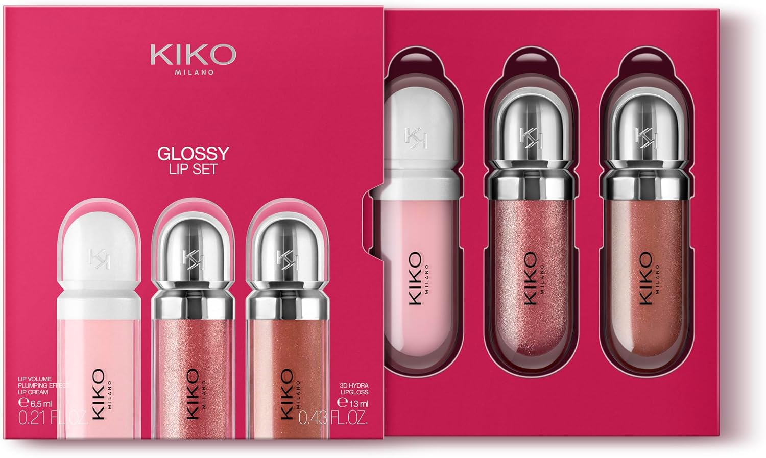 Detalle 2 de KIKO Milano Glossy Lip Set – läppkit med två läppglans och volymkräm