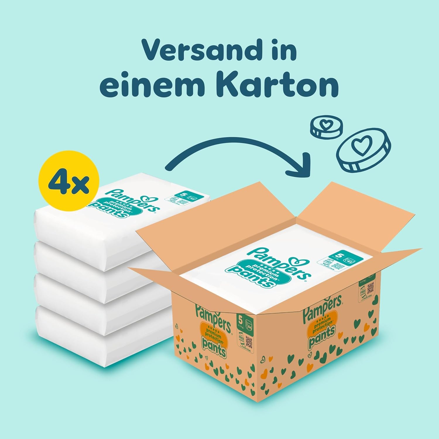 Detalle de Pampers Premium Protection Pants Größe 5 – 164 Windeln (11–17 kg) mit 360° Passform